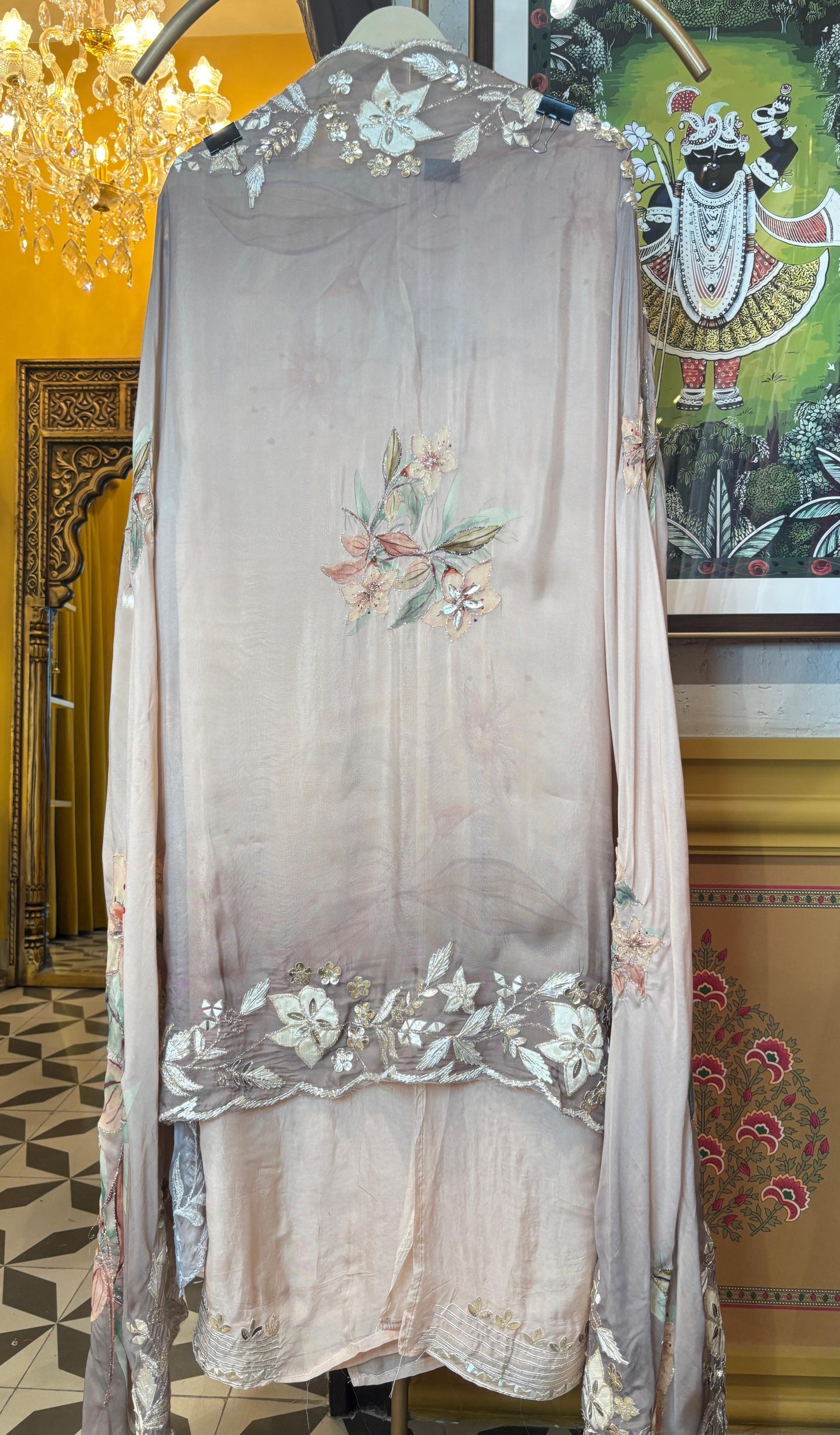 Keyaara Organza Suit (Beige)