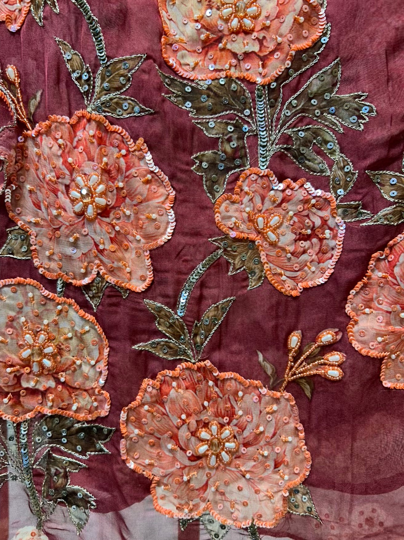 Zarhaya Karigari Suit (Wine)