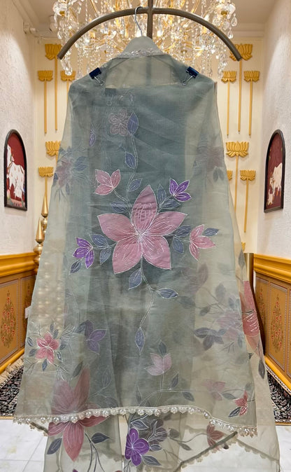 Sarvika Gota Jhalar Suit (Green)