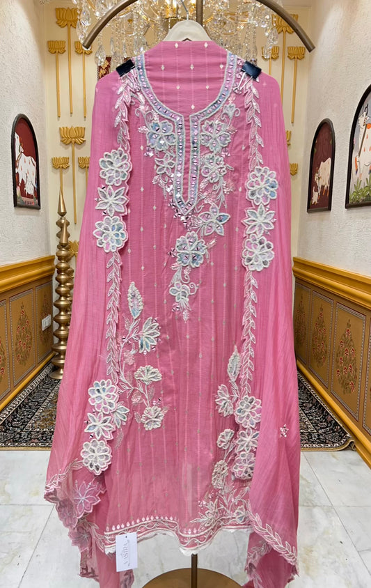 Nazneen Mul Mirror Élan Suit (Pink)