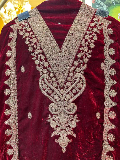 Rimvaar Velvet Suit (Maroon)