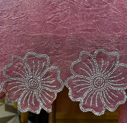 Roshna Shimmer Organza Suit (Pink)