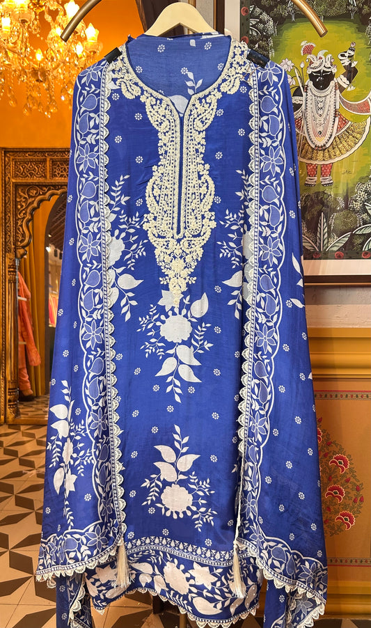 Nairiti Muslin Suit (Blue)