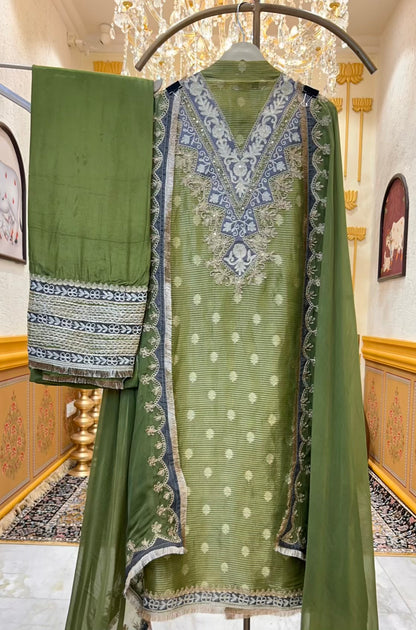 Mirzaara Kinari Taj Suit (Green)