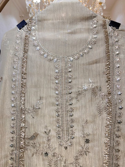 Zarvella Kiran Tissue Suit (Beige)