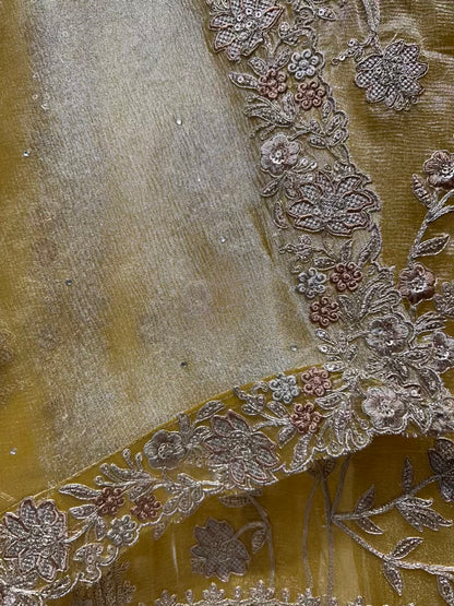 Zarmina Crystal Veil Suit (Yellow)