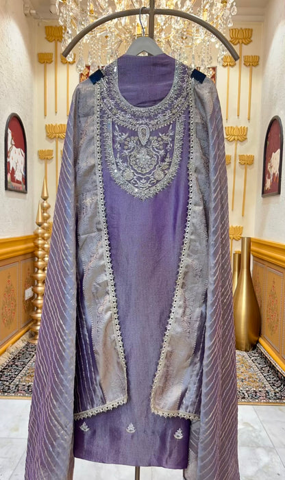 Afsara Banarasi Noor Suit (Purple)