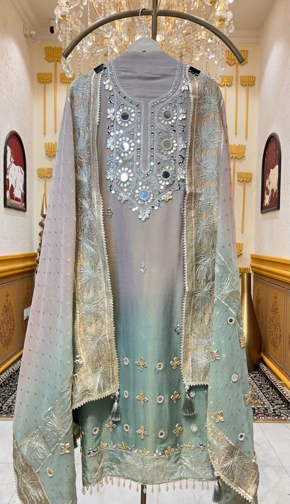 Kridha Sheesha Gota Organza Suit