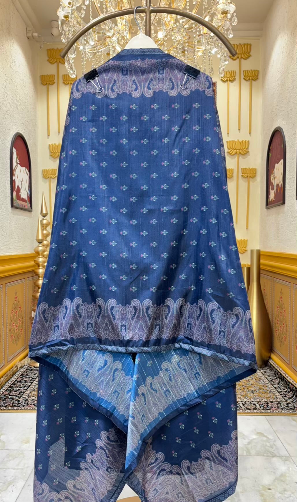 Mehira Tussar Silk Suit (Blue)
