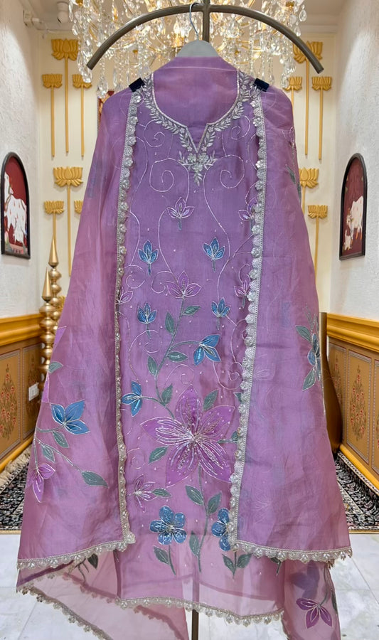 Sarvika Gota Jhalar Suit (Mouse)