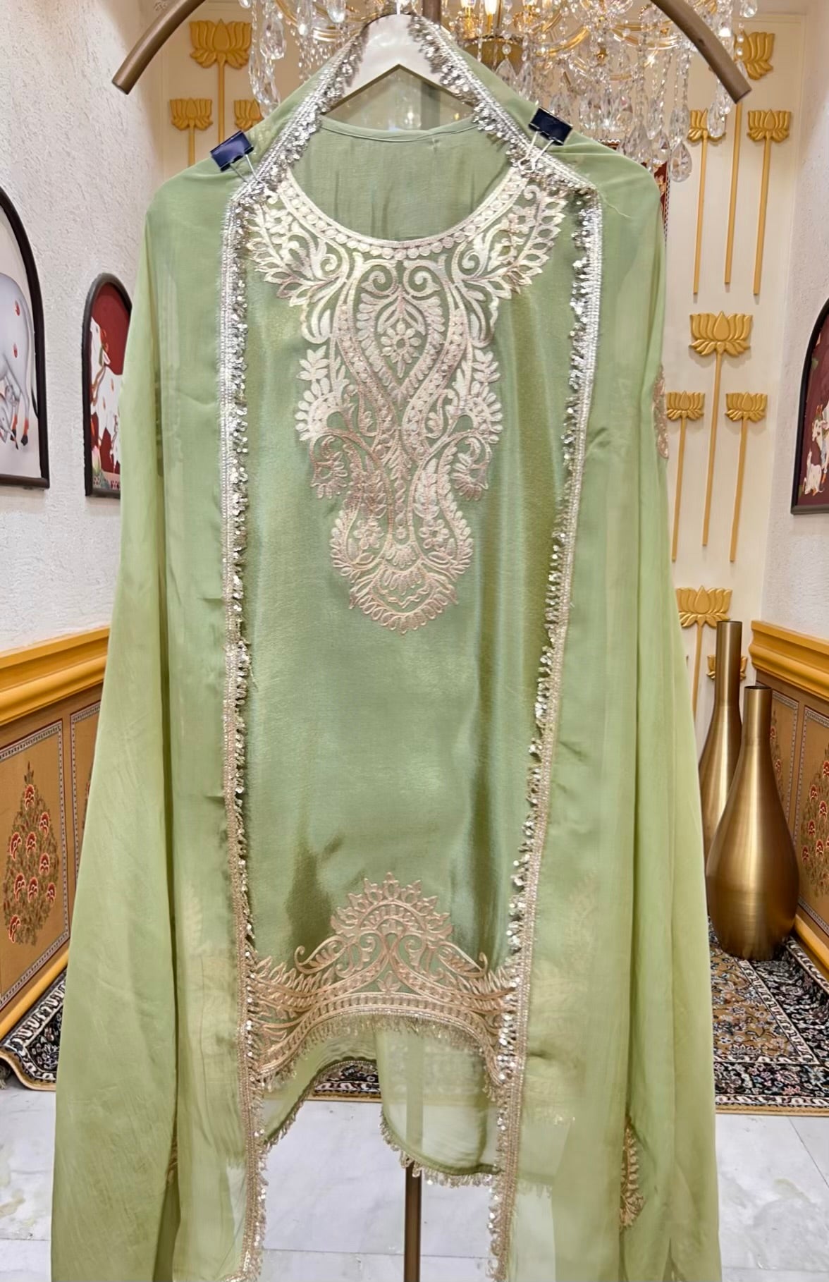 Arezya Kinari Élan Farshi Set (Green)