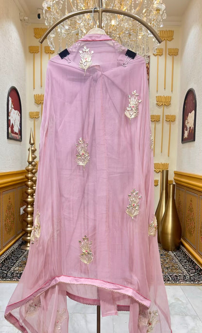 Ishara Gota Chanderi Suit (Light Purple)