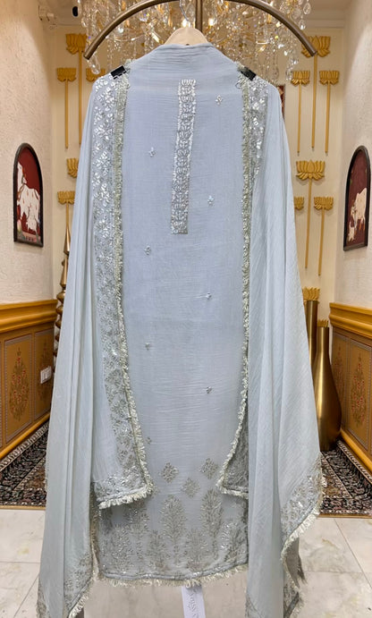 Arezya Mul Kinari Suit (Light Blue)
