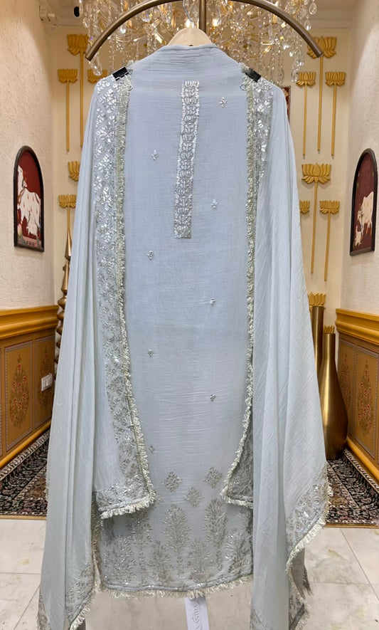 Arezya Mul Kinari Suit (Light Blue)