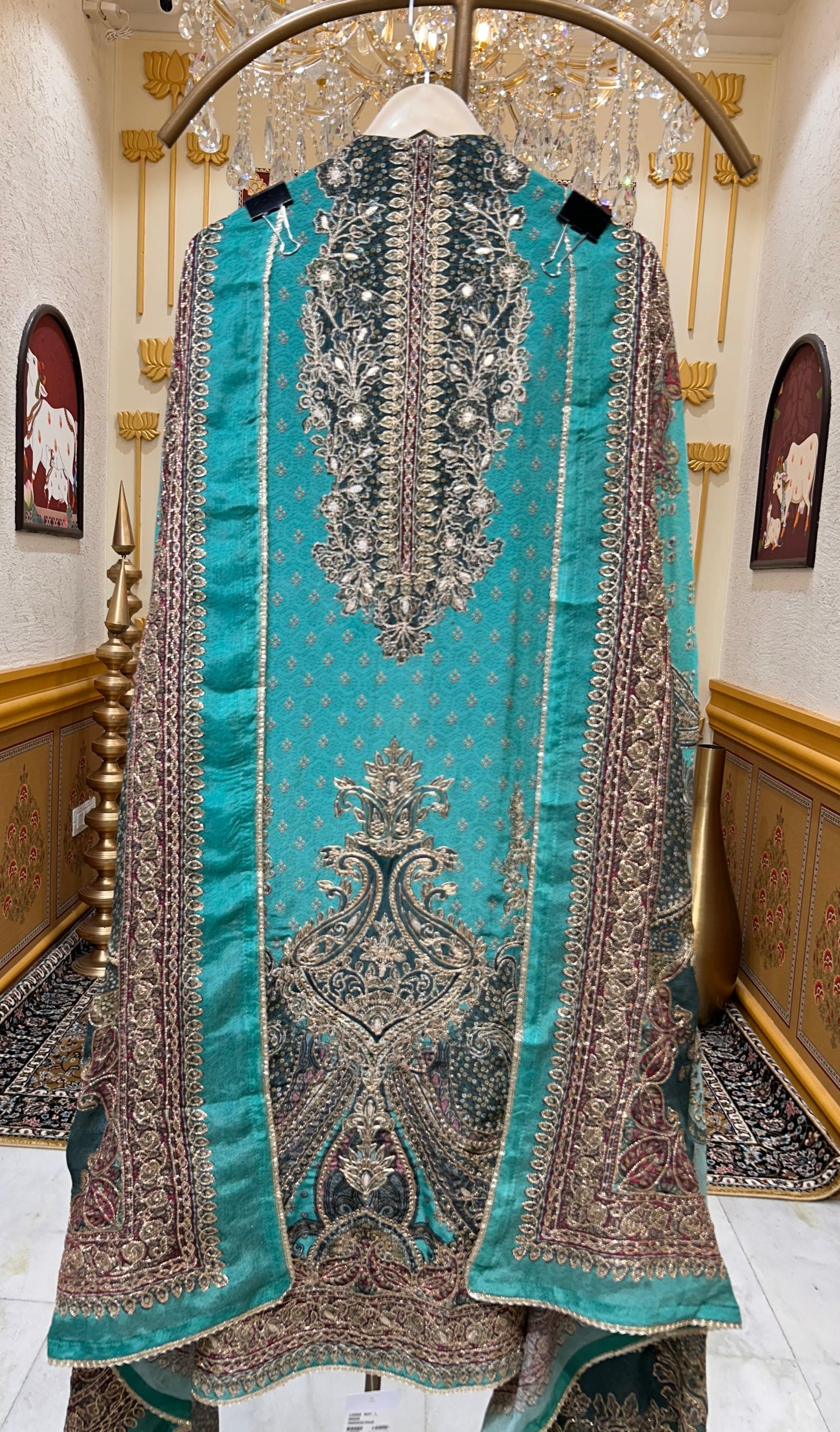 Ishqra Zari Bloom Suit (Green)