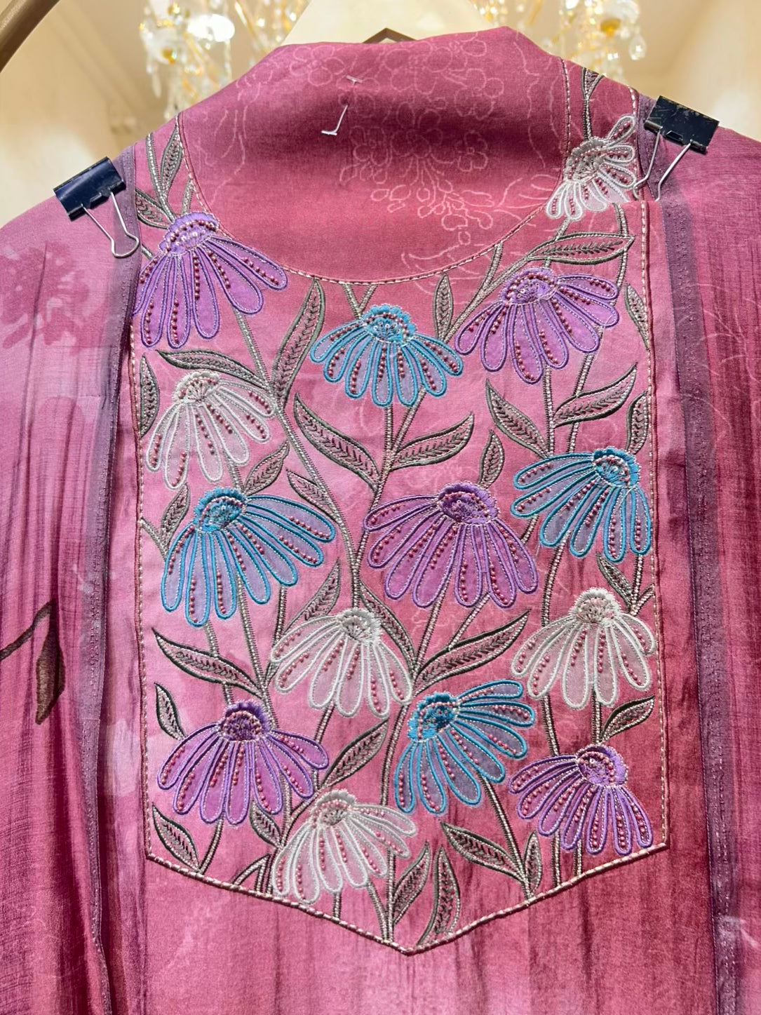 Esha Muslin Spark Suit (Mauve)