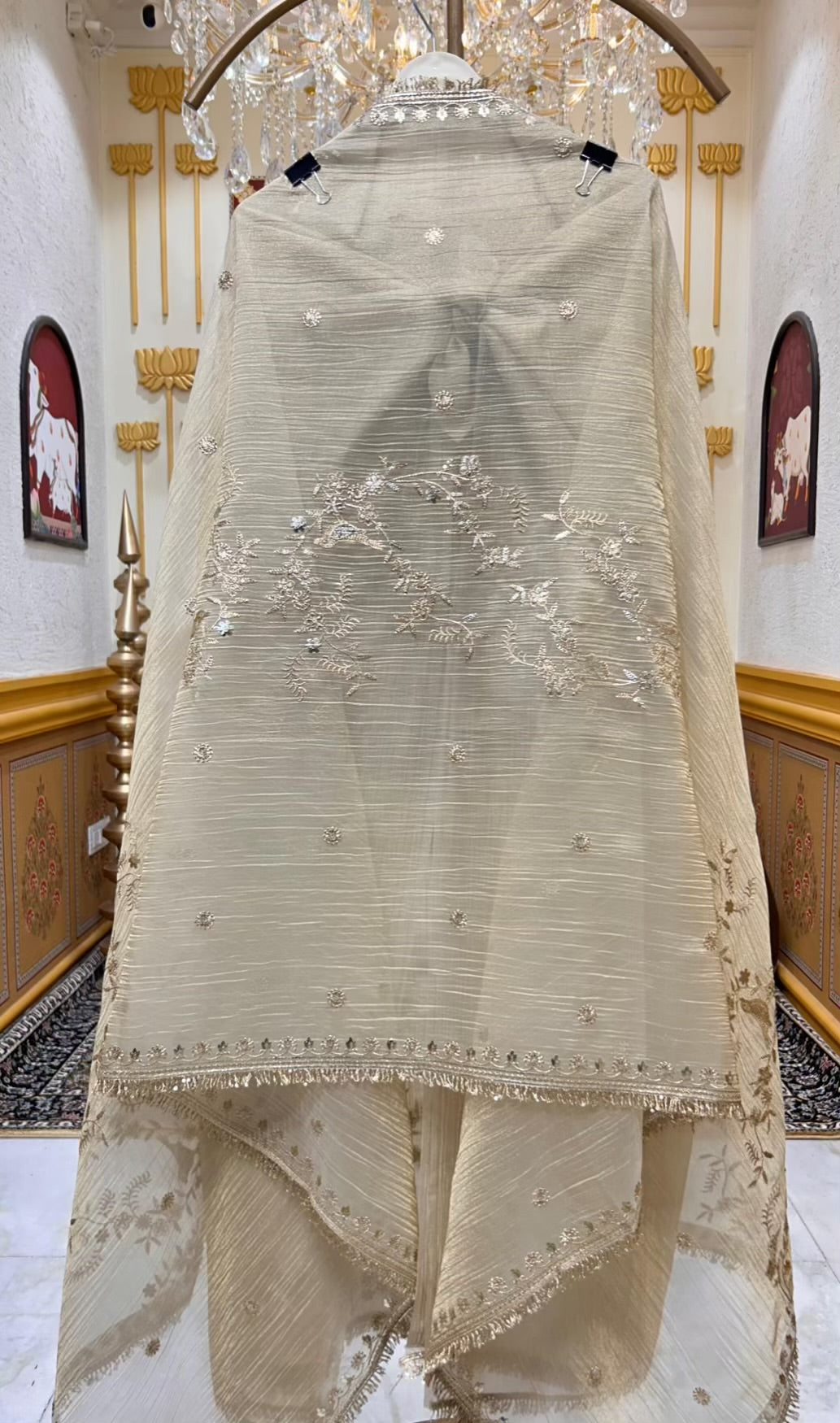 Zarvella Kiran Tissue Suit (Beige)