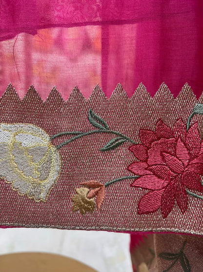 Aarini Zari Chanderi Suit (Magenta)