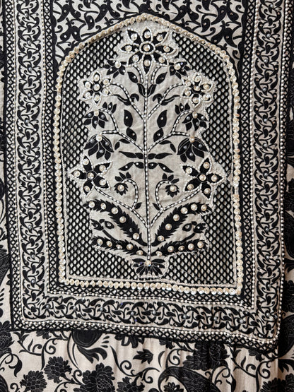 Amaira Muslin Handwork Suit (Black)