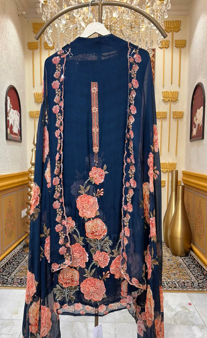 Zarhaya Karigari Suit (Navy Blue)