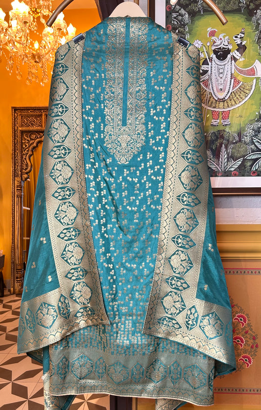 Amaaya Banarasi Silk Suit (Blue)