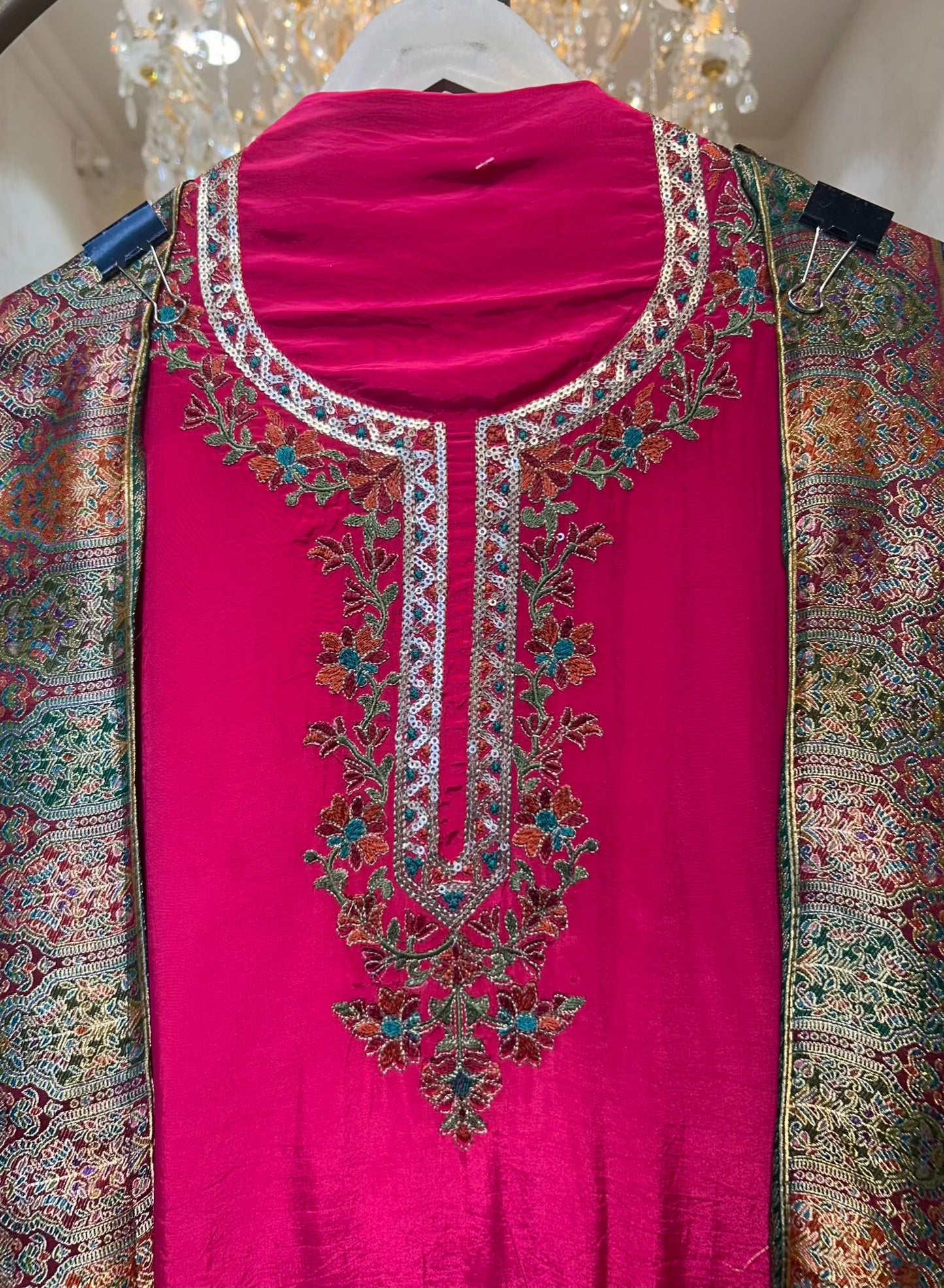 Sahira Silk Noor Suit (Magenta)