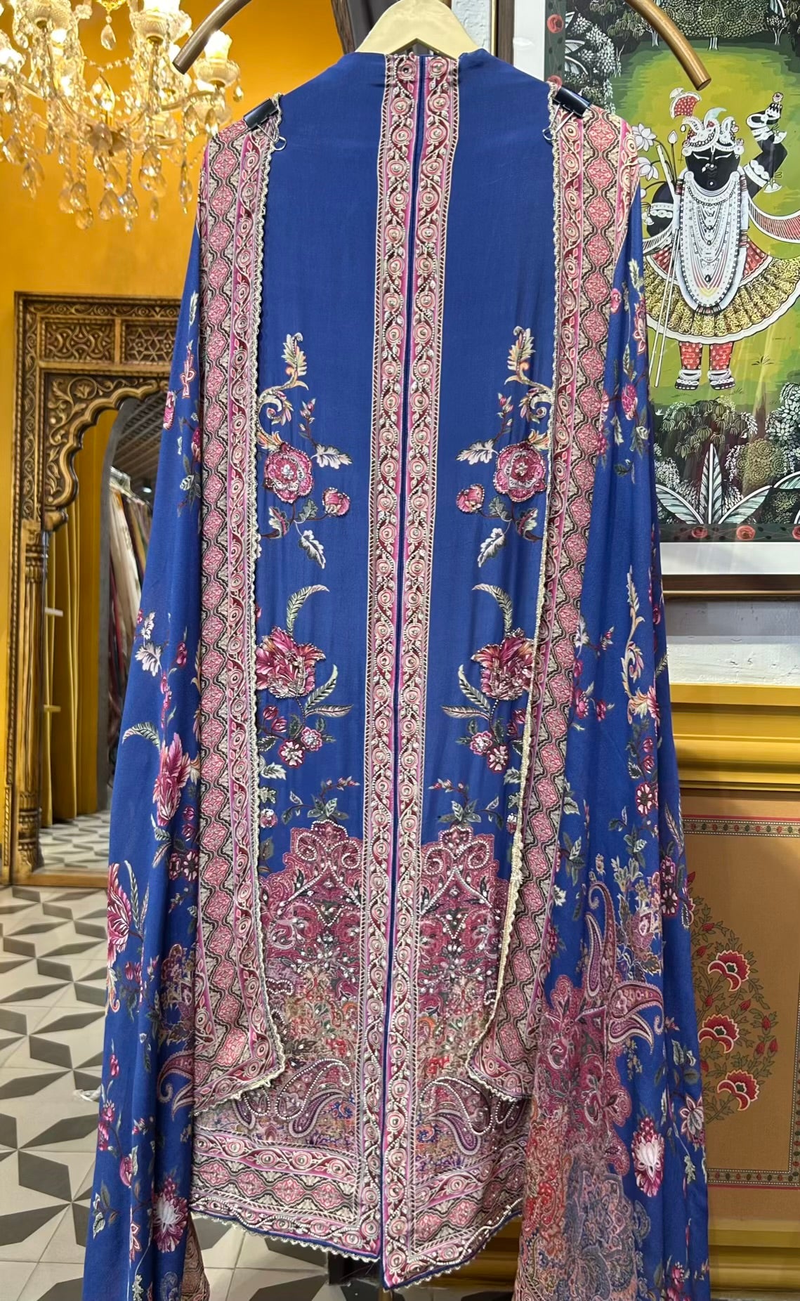 Nayesha Crepe Suit (Blue)