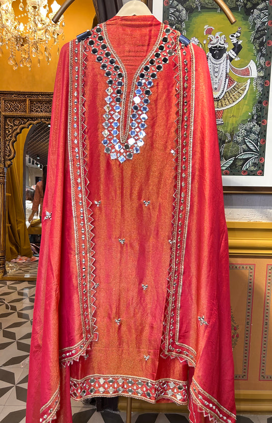 Zareen Jhalak Suit (Carrot Pink)