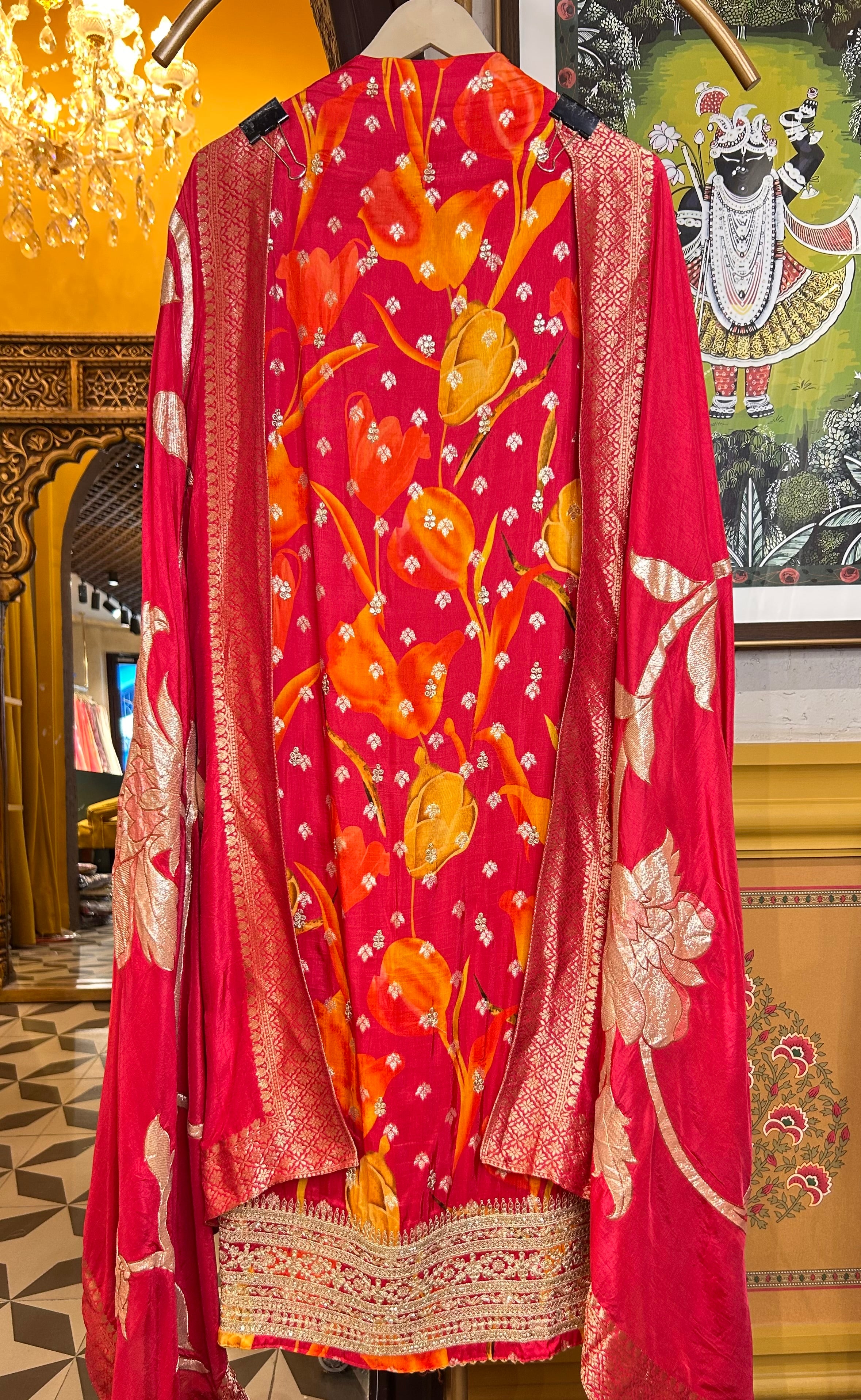 Siyaar Banarasi Suit (Orange)