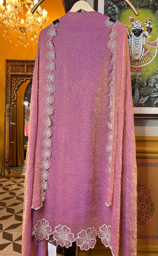 Roshna Shimmer Organza Suit (Lavender)
