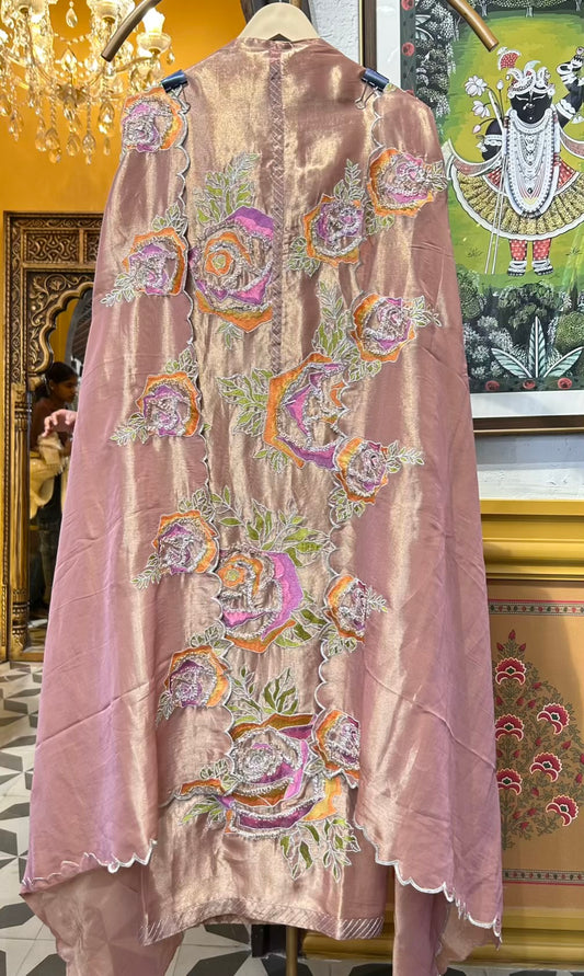Zyara Organza Suit (Peach)