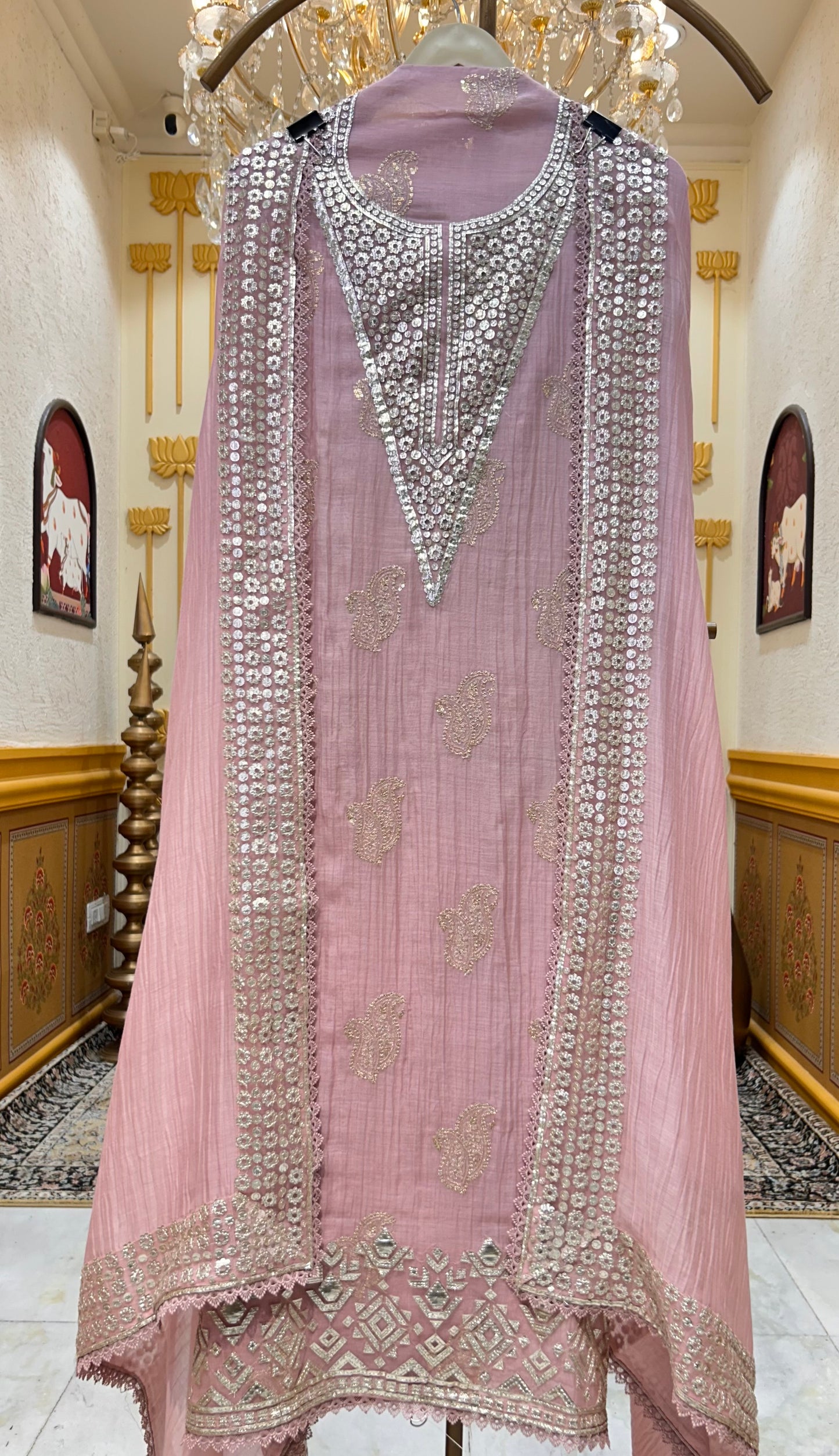 Aavya Leathercraft Chanderi Suit