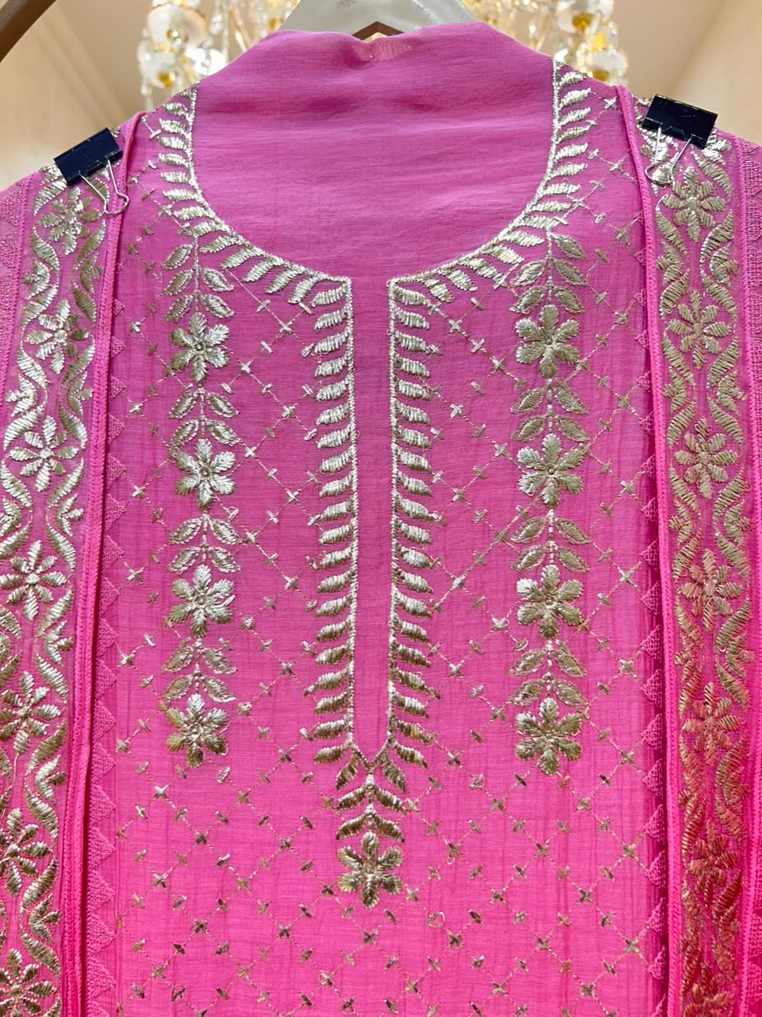 Zoraya Golden Zari Chanderi Suit