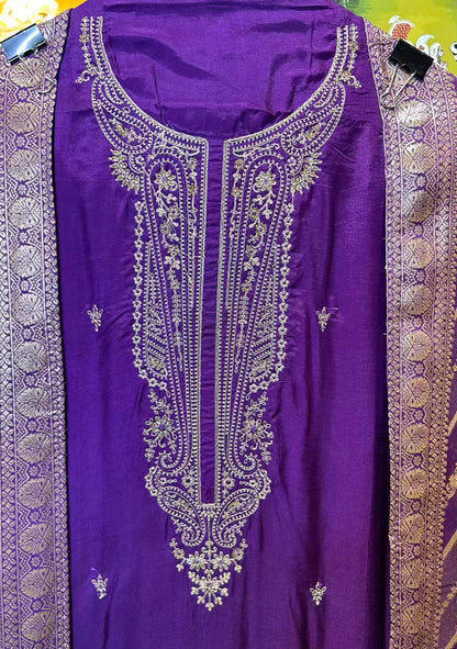 Ziyaara Silk Suit (Purple)