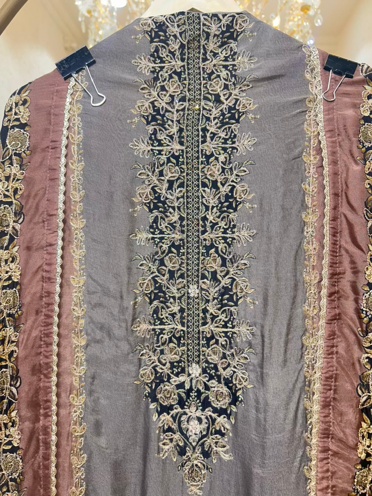 Zarvani Zari Crepe Suit (Grey)