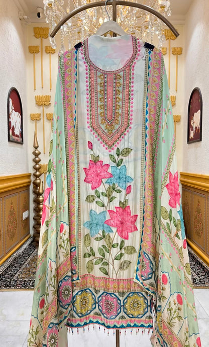 Rivaaya Pearl Crepe Suit