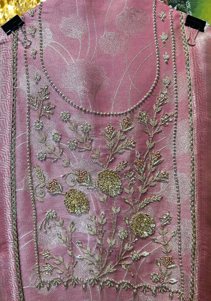 Zarbanoor Brocade Suit (Pink)