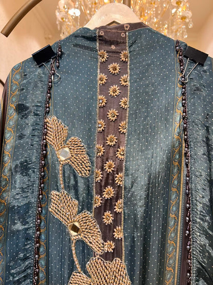 Zaylira Aaina Print Suit (Blue)