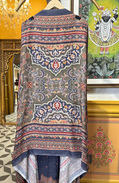 Siyana Pashmina Suit (Turquoise)