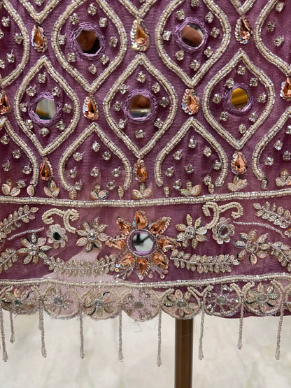 Husna Karigari Banarasi Suit (Purple)