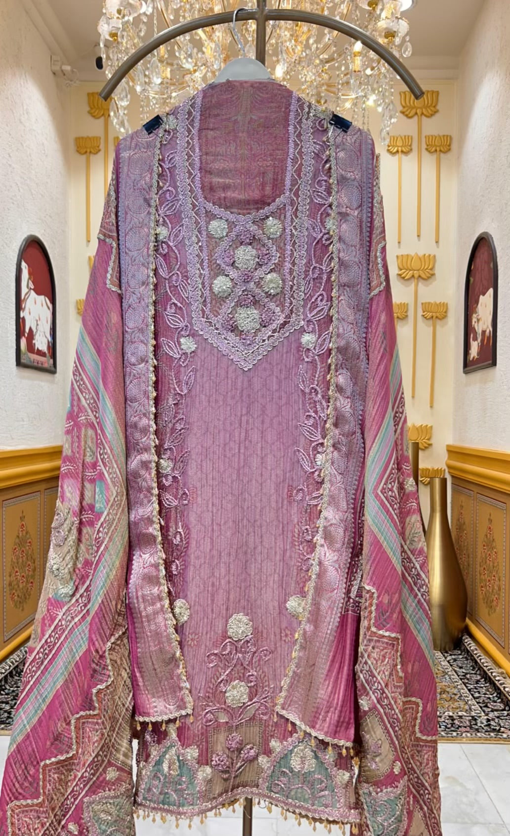 Noor Dori Crush Tissue Suit