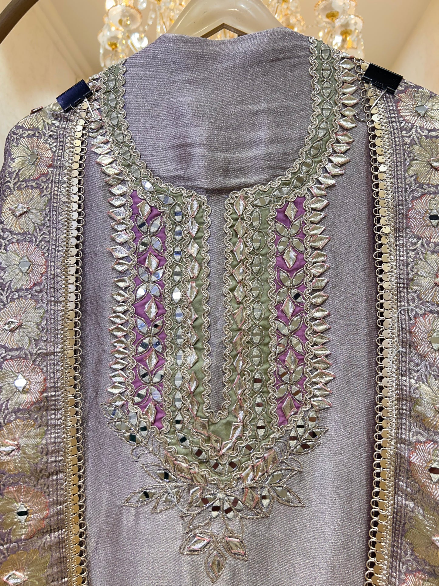 Kesariya Sheesh Suit