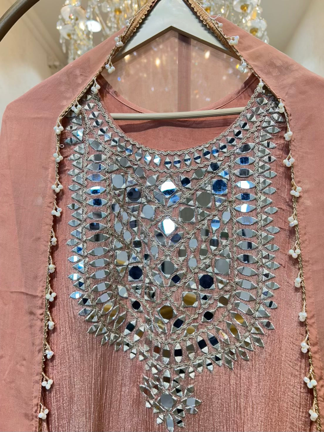 Zarveen Dori Mirror Corset Set (Peach)