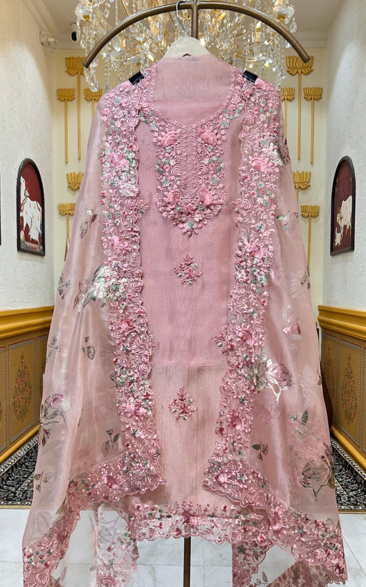Husna Threadcrafted Suit (Pink)