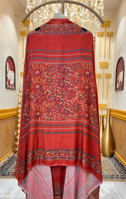 Mehroza Pashmkaar Suit (Red)