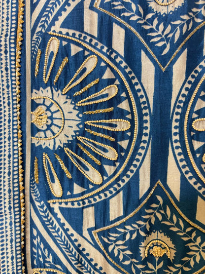 Taabir Printed Suit (Peacock Blue)