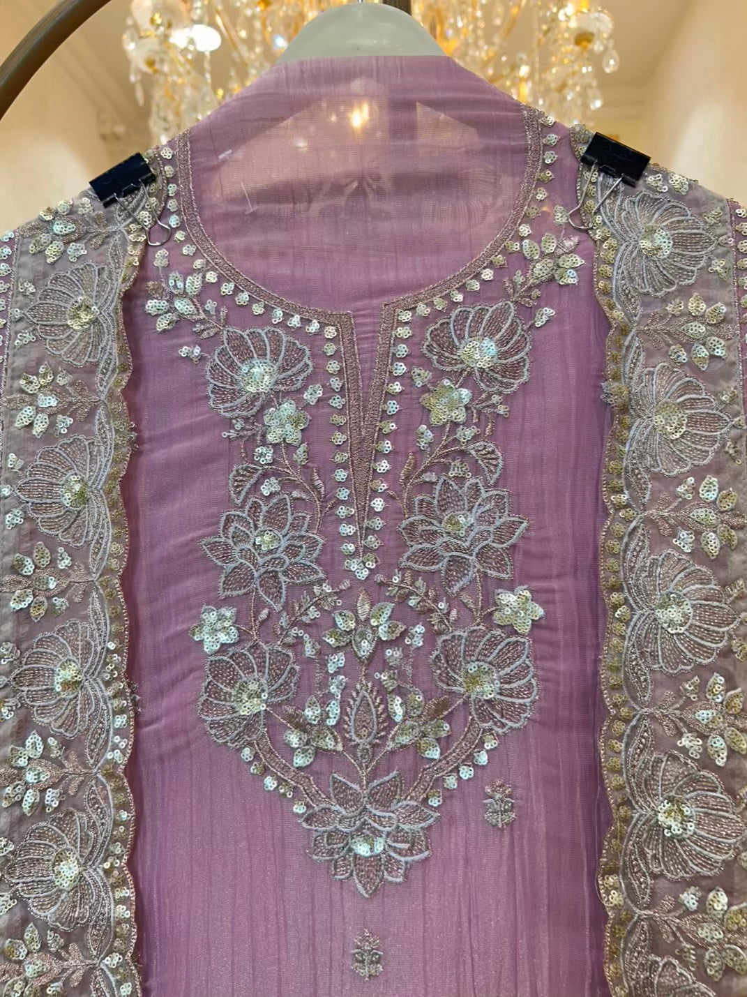 Mehrya Zari Spark Suit (Light Purple)