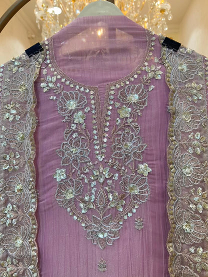 Mehrya Zari Spark Suit (Light Purple)