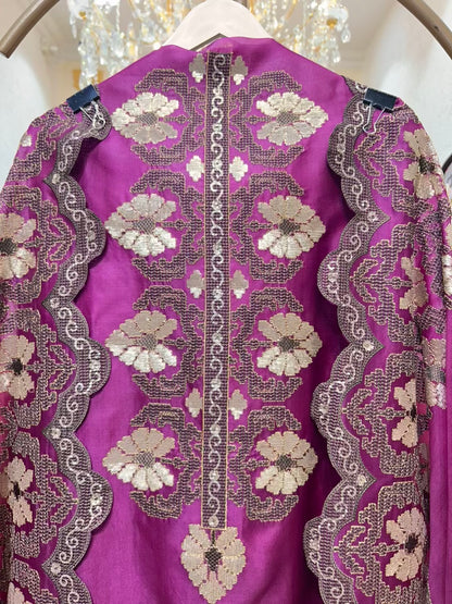 Zehriya Sequin Veil Suit (Purple)