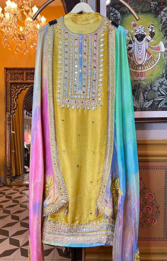 Miraaz Organza Suit (Yellow)